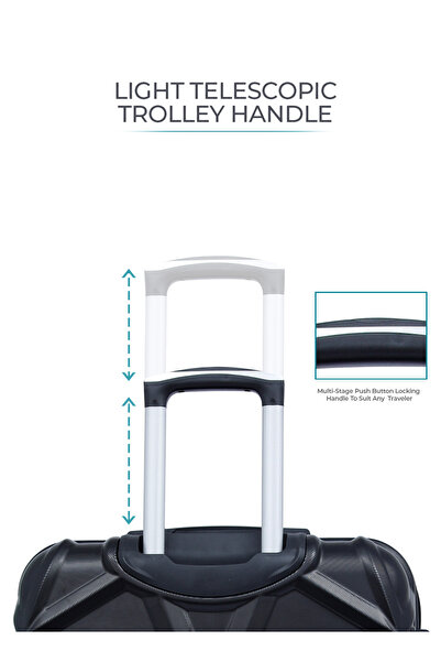 PARAJOHN Matrix Set of 3 ABS Hard Case Luggage Trolley Bags with 8 Spinner Wheels and Lock