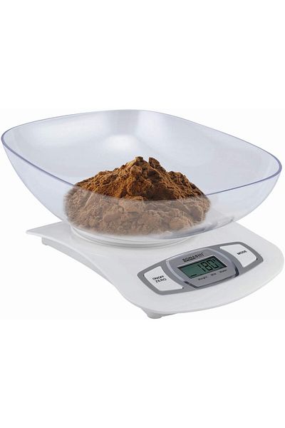 sonashi SKS-001 Digital Kitchen Scale – LCD Display, Plastic Bowl, Low Battery & Overload Indicator
