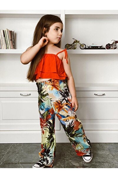 Hilal Akıncı Kids Set de două piese pentru fete, pantaloni largi cu modele și...