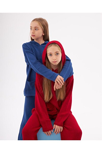 Hilal Akıncı Kids Hanorac cu glugă și buzunar pentru fete Tricoturi Pantaloni Set 2 piese