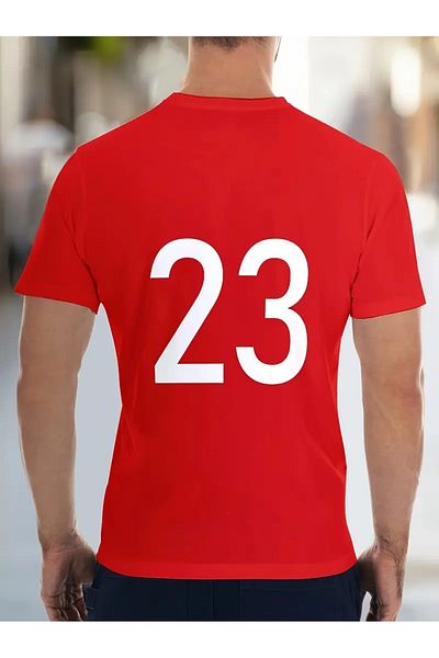 PENTHİLUS Men's 3D Letter Basketball Printed T-Shirt Breathable Lightweight Comfortable Geometric Pattern