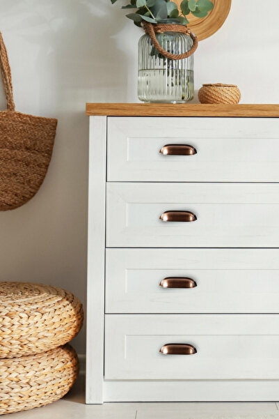 TURGUTLAR Antik Bakır Midye Kulp 96 mm Çekmece Dolap Kulbu Mobilya Dekorasyon