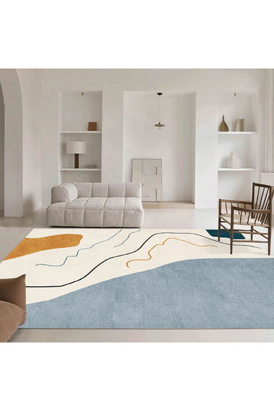 sharpdo Modern Minimalist Style Living Room is Fully Covered with Imitation Cashmere Thickened Carpet