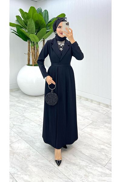 FIRSTESLEM Summer Double Crepe Fabric Design Abaya Set with Pleated Abaya