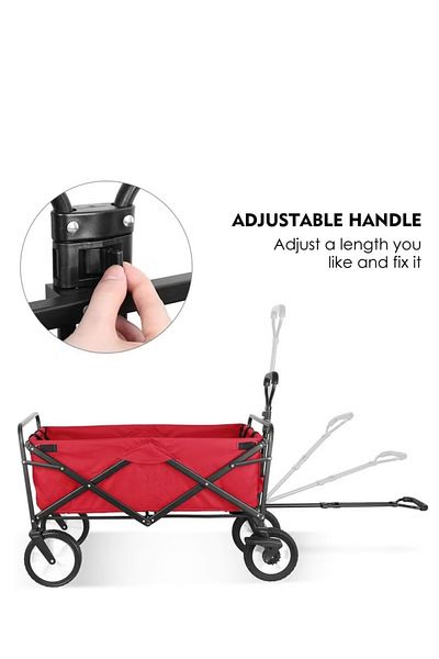 fulina Foldable Utility Vehicle, AdJustable Handle, Large Capacity, Outdoor camping cot for Garden
