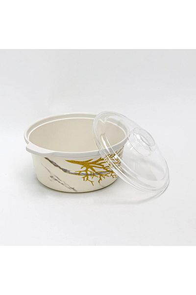 Winds Trading 20cm Melamine Casserole –Hot Pot with Lid, Branch Texture, for Serving & Food Storage