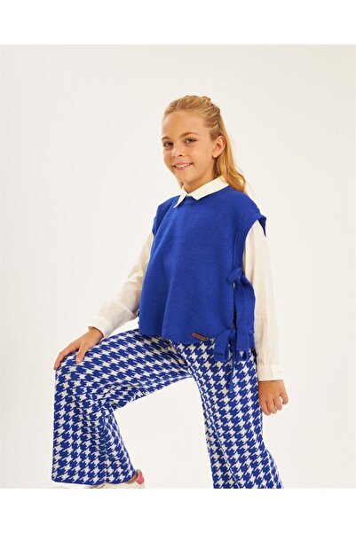 Hilal Akıncı Kids Дівчачий трикотажний светр, біла сорочка, штани-кльош, 3-предметний комплект