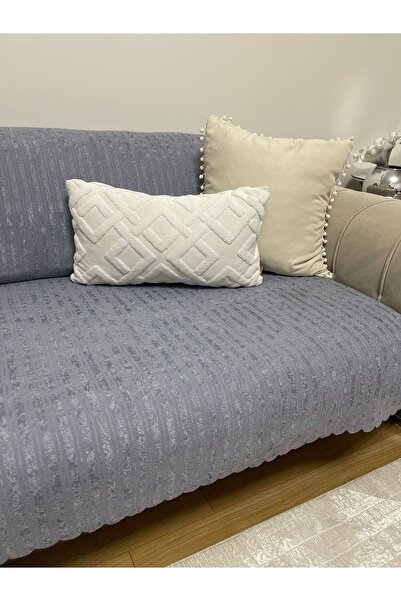 BTF HOME 3-Seater Sponge Velvet Sofa Set - 175X210 Dark-Gray Sofa Bed Cover