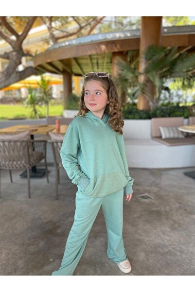 Hilal Akıncı Kids Дівчачий оверсайз 3-нитковий двокомпонентний спортивний костюм