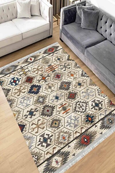 Motto Rug Store Eko Dijital Baskı Yıkanabilir Kaymaz Taban Dekoratif Salon Ha...