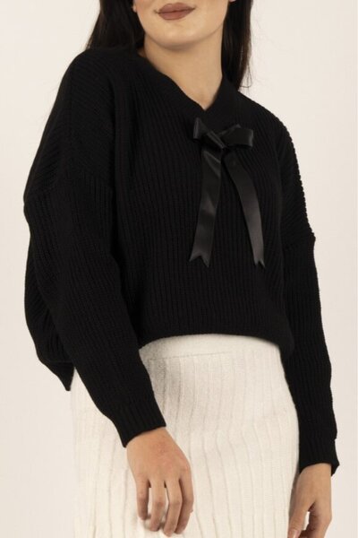 İKLİM LİFE Kurdeleli Triko Kazak