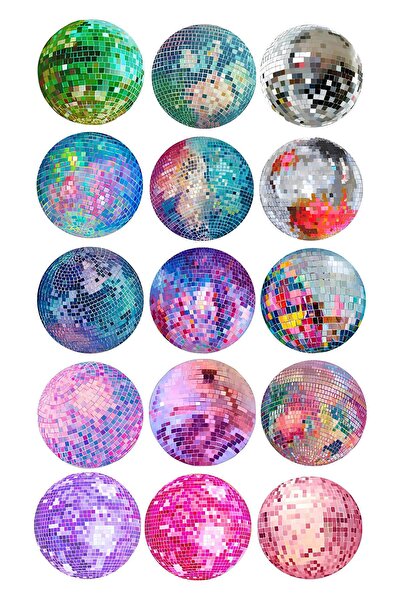 Rana İkra Art Disco Topu Temalı Sticker (1 Sayfa 15 Adet)