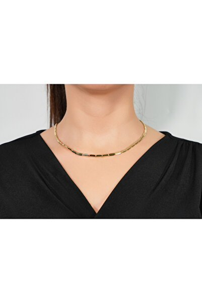 LesPeras 14 ayar Altın 18.66 Gram Beyaz Altın Modern Tasarım Kolye + Bileklik...