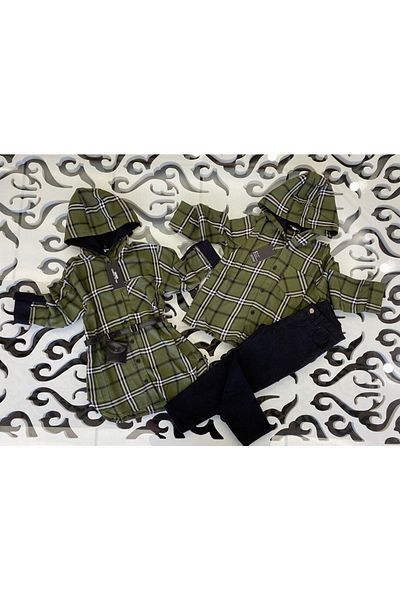 Hilal Akıncı Kids Boy's Hooded Shirt Black Gabardine Trousers Set of 2