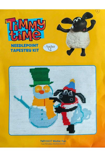 Anchor 20X25Cm Sheep Patterned Snowman Themed Tapestry Embroidery Kit