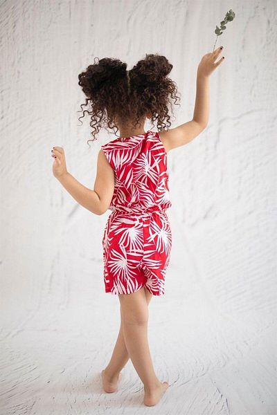 Hilal Akıncı Kids Girls' Red Shorts Jumpsuit