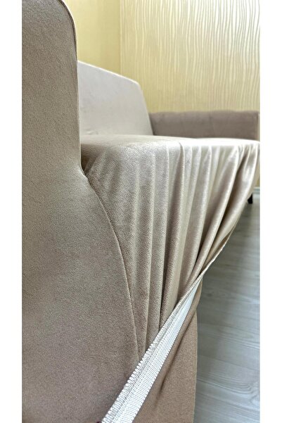 Sahaneev İtalyan Süet Kumaş Sandalye Kılıfı VİZON RENK (6 ADET)