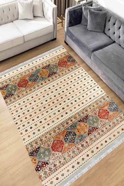 Motto Rug Store Eko Dijital Baskı Yıkanabilir Kaymaz Taban Dekoratif Salon Ha...