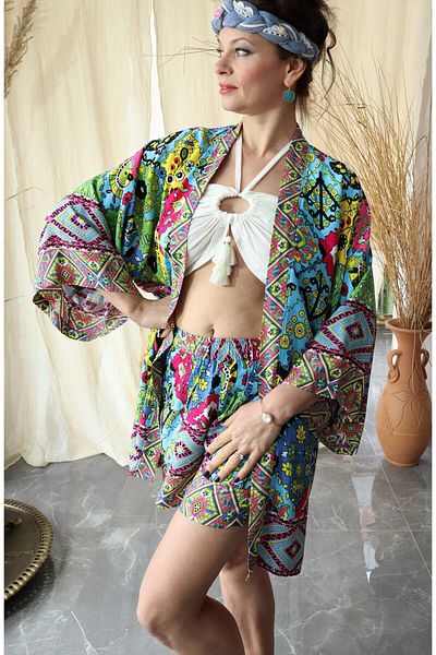 Su Koleksiyon Marrakech Midi Kaftan and Shorts Set