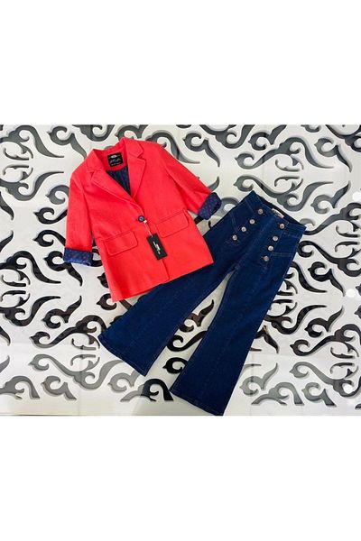 Hilal Akıncı Kids Girl's Colorful Blazer Jacket