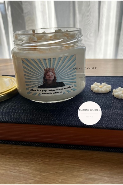Jasmine Candle Hürrem Sultan Tasarımlı Papatyalı Soya Wax Mum Ben Bir Şey İst...