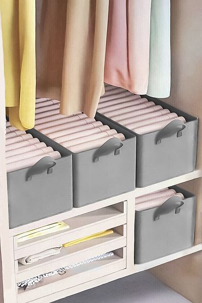 Myvenia 4 Pieces Clothing Organizer - In-Cabinet Organizer, Shelf Organizer, Storage Organizer 45X25X20