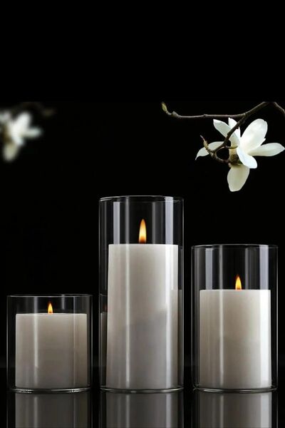 BERRYs Paşabahçe 3 Lu Dekoratıf Cam Mumluk-vazo ( Mumlar Dahıl Degıldır) 10 ç...