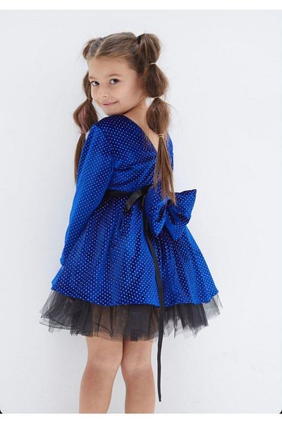 Hilal Akıncı Kids Girl's Glittery Tulle Detailed Saks Evening Dress