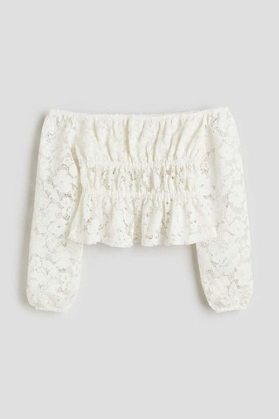 H&M Lace Off-the-shoulder Blouse