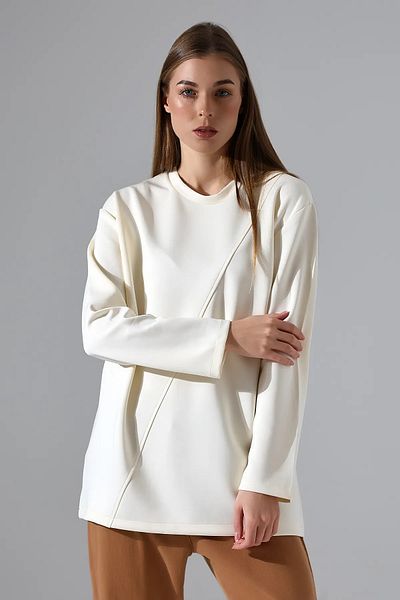 Özman Butik Striped Patterned Scuba Sweatshirt