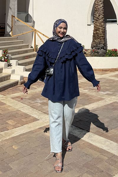 LOCCO Γυναικείο πουκάμισο Customs Firisli - Navy Blue