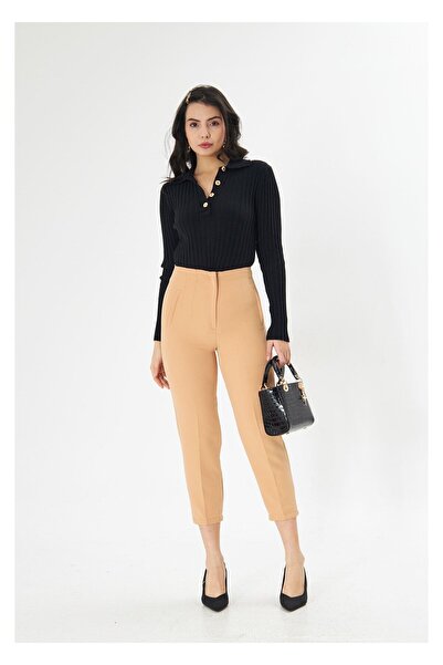 TIFFANY&TOMATO Pensli Yüksek Bel Atlas Pantolon