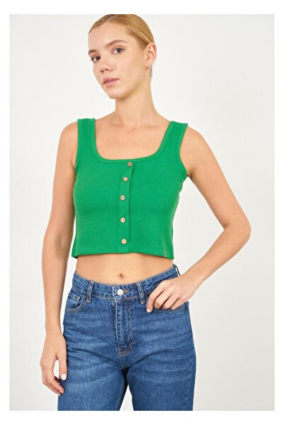 TIFFANY&TOMATO Çizgi Detaylı Askılı Kaşkorse Crop