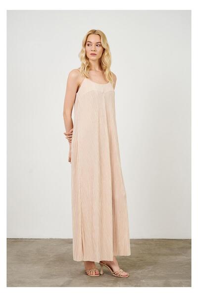 TIFFANY&TOMATO Ayarlanabilir Askılı Plise Elbise