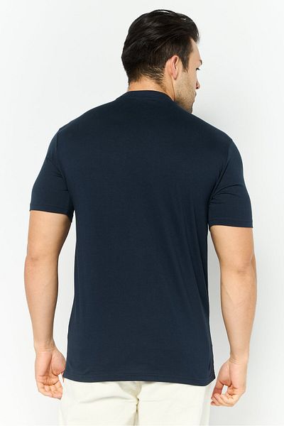 Cavalli Class Men Round Neck Short Sleeves Brand Logo T-shirt, Navy