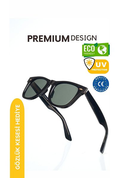 WATCHOFROYAL Royal Eyewear Re6802 Black Green Unisex Sunglasses