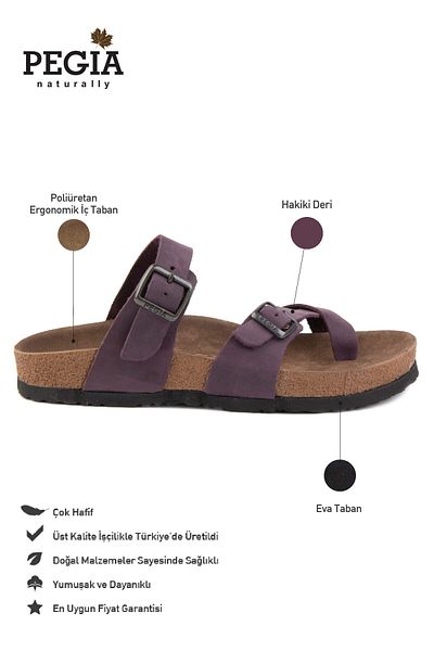 Pegia النعال الجلدية النسائية Strappy 215522