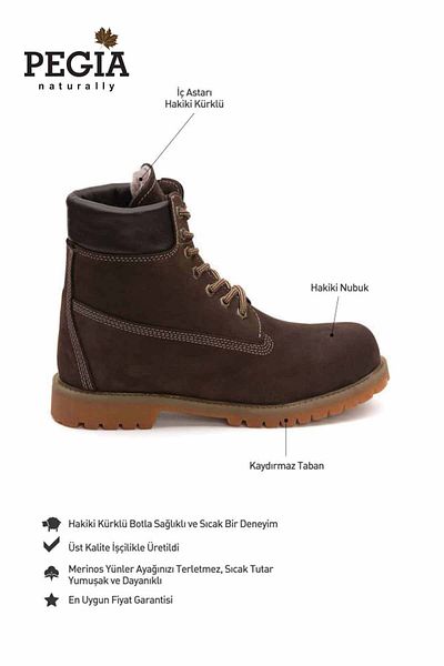 Pegia Cizme pentru bărbați din nubuck cu blană în interior 500950