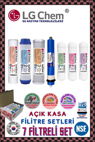 ligth gastro Lg Chem Açık Kasa Su Arıtma Cihazları 7 Filtreli Set.90 Gpd Nano...