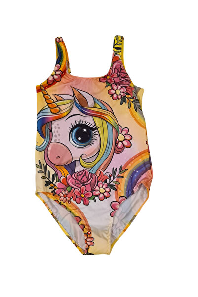 Butik Glowzia Ünicorn Desenli Kız Çocuk Mayo