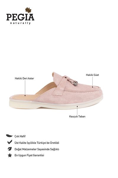 Pegia Genuine Suede Women's Buckle Slippers 700912