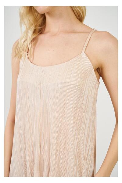 TIFFANY&TOMATO Ayarlanabilir Askılı Plise Elbise