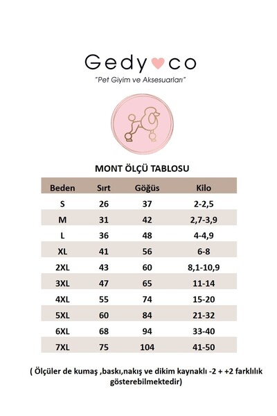 GedyCo Su Geçirmez içi Peluşlu Tarçın Küçük Irk Köpek Tulum Yağmurluk