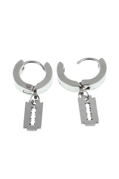 OSMANLI GÜMÜŞ Kadın Çelik Küpe - Jilet Tasarım Sallantılı Paslanmaz Çelik Küpe