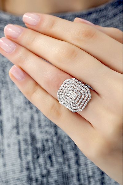 aytekgold Baguette Stone Ring 14K