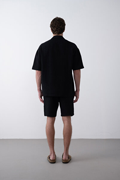 İLKCET MODA Ανδρικό σορτς με ανάγλυφο σχέδιο