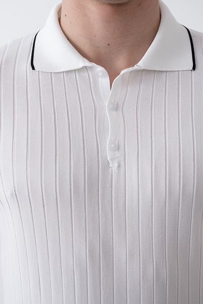İLKCET MODA Πλεκτό μπλουζάκι με ριγέ ριγέ γιακά