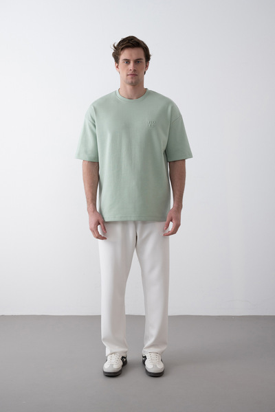 İLKCET MODA Чоловіча футболка без рельєфу оверсайз