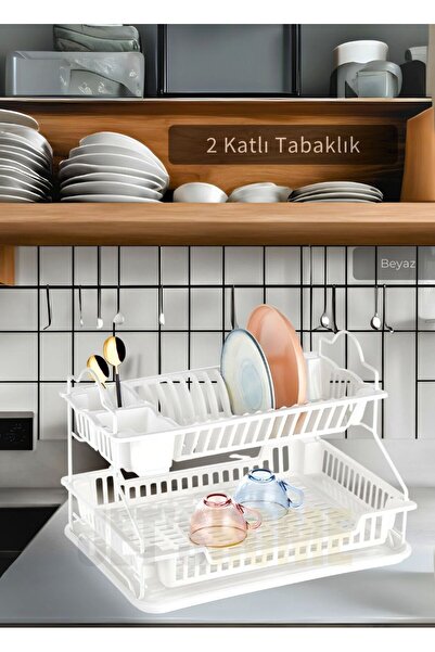 Jet's Home 2 Katlı Bulaşıklık Paslanmaz Tezgah Üstü Tabaklık BPA FREE Bulaşık...
