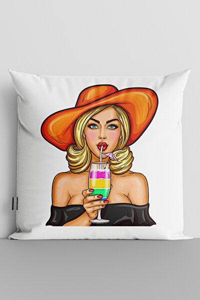 MUCİZE TEKSTİL Попарт Двустранен калъф за възглавница с дигитален печат за же...